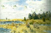 bruno liljefors strackande svanar Sweden oil painting artist
